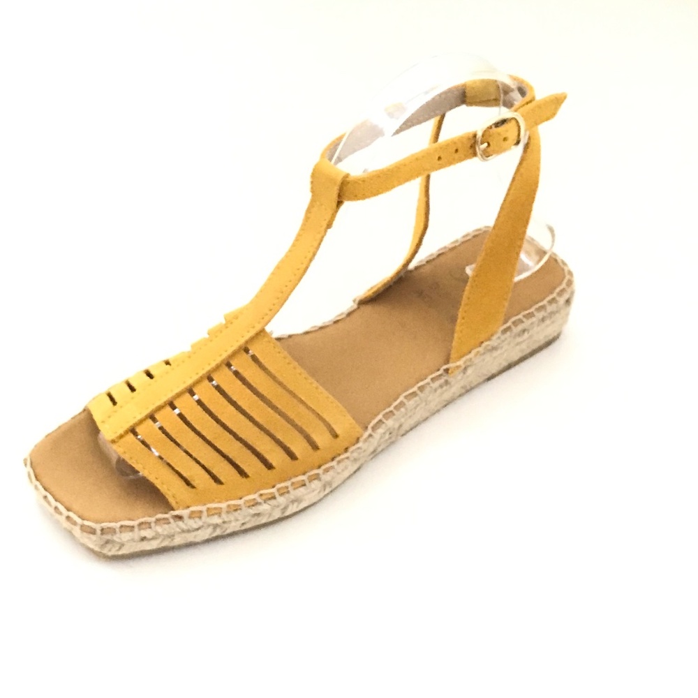 JUNCAL AGUIRRE Suede Espadrille Sandals Yellow Women’s Size 6.5 EU 37